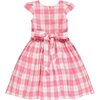 Bonnie Plaid Cotton Smocked Baby Party Dress, Pink - Dresses - 2