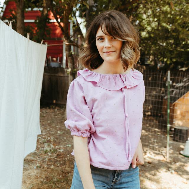 Women's Lavender Blouse, Lilac - Skirts - 3