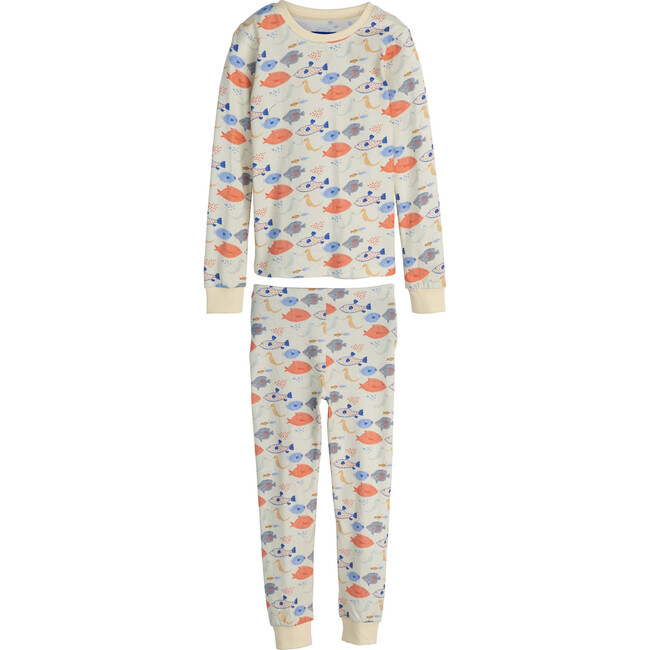 Taylor Long Sleeve Pajama Set, Kissing Fish - Pajamas - 1