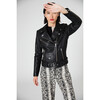 Women's Jayne Croc Classic Leather Jacket, Black - Jackets - 3