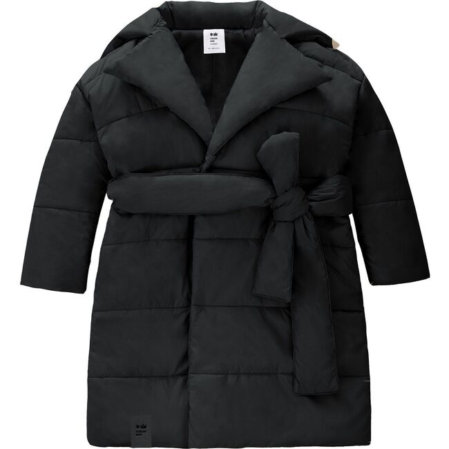 Kids Quilted Nylon Puffer Coat, Black