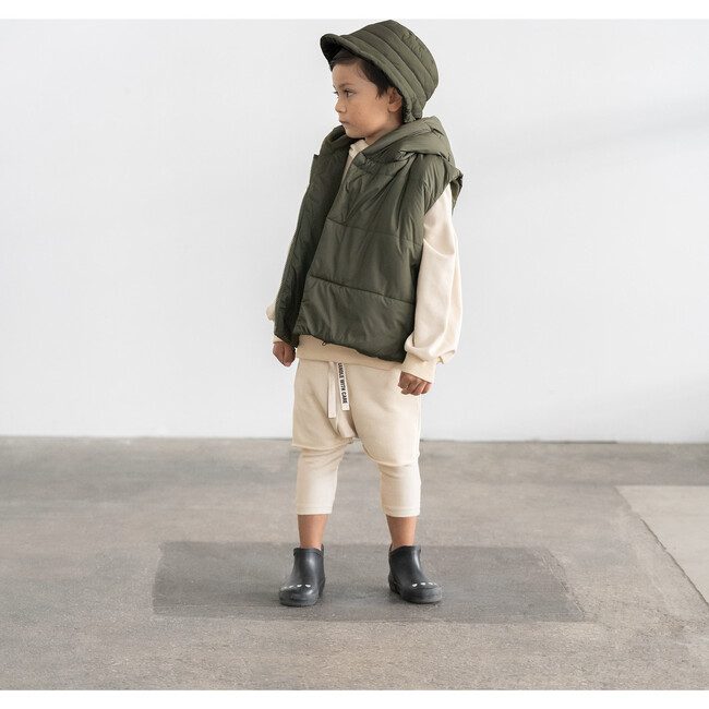 Kids Quilted Bucket Hat, Olive