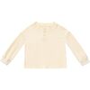 Baby Long Sleeve Henley, Cream - Shirts - 1 - thumbnail