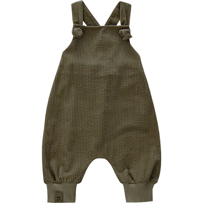 Baby Corduroy Dungarees, Olive - Overalls - 1