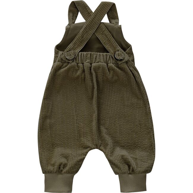 Baby Corduroy Dungarees, Olive - Overalls - 3