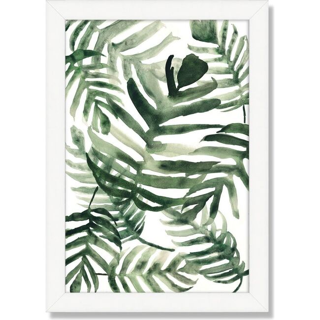 Watercolor Foliage Framed Art, Green