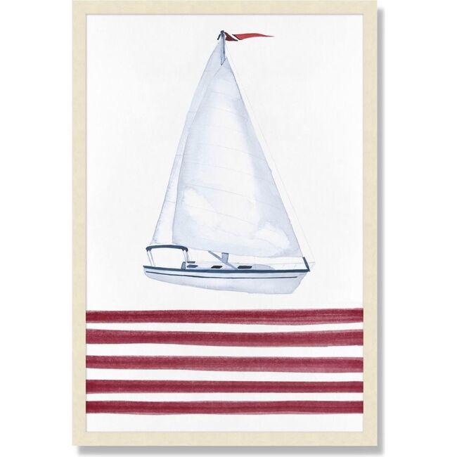 Striped Sails Framed Art, Red