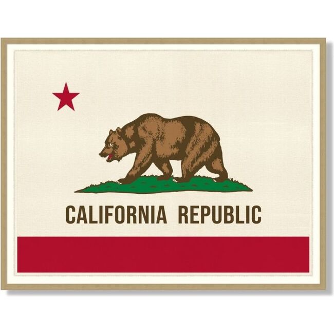 California Republic Flag Framed Art, Red/Cream