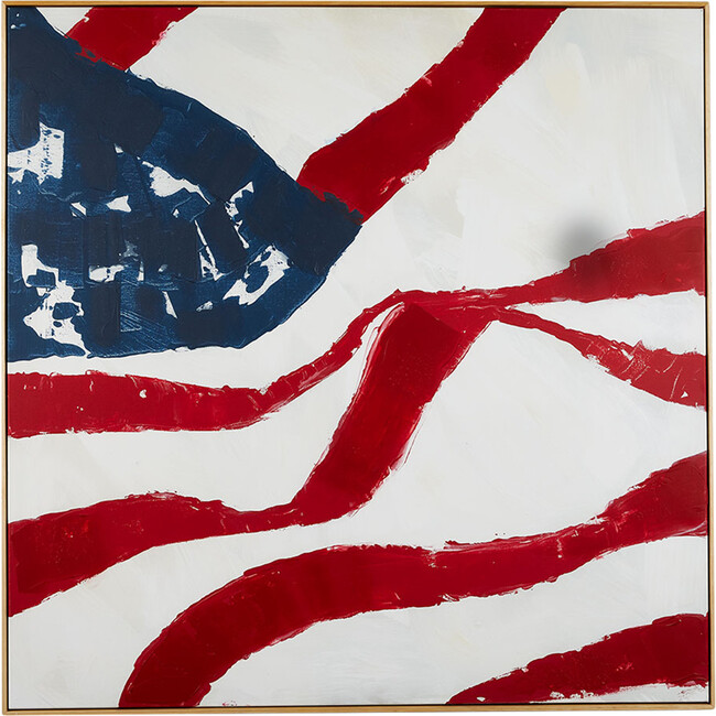 Flag on Canvas by Nathan Turner Framed Art, Red/Blue