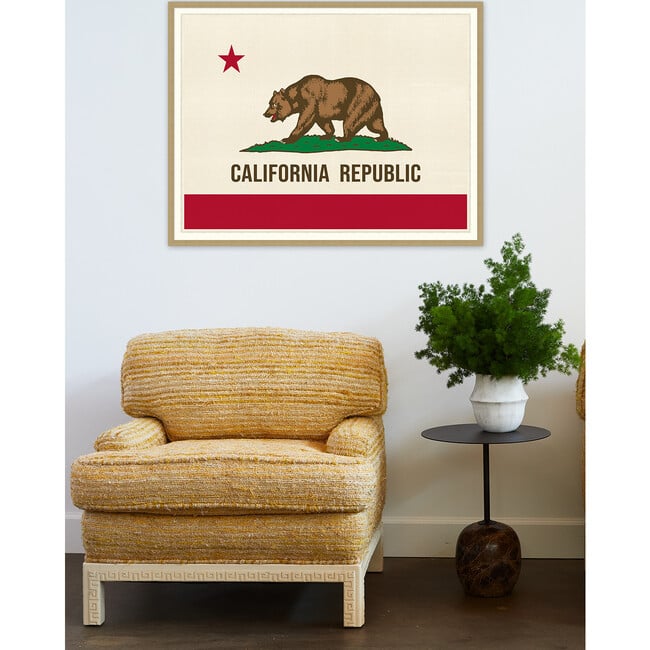 California Republic Flag Framed Art, Red/Cream - Art - 2