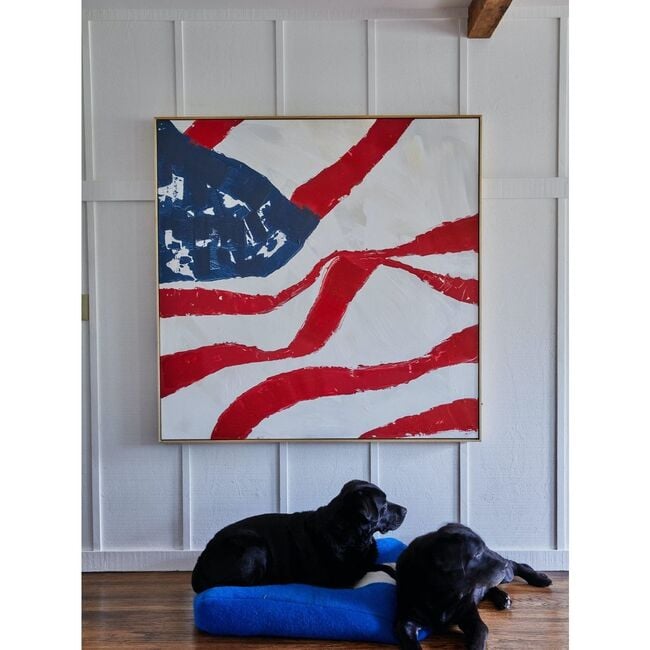 Flag on Canvas by Nathan Turner Framed Art, Red/Blue - Art - 3