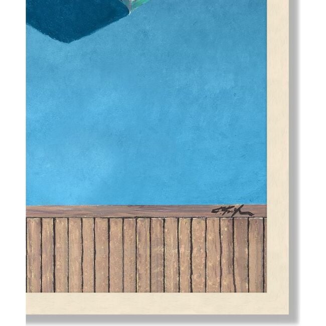 Aqua Pool Deck Framed Art, Blue - Art - 3