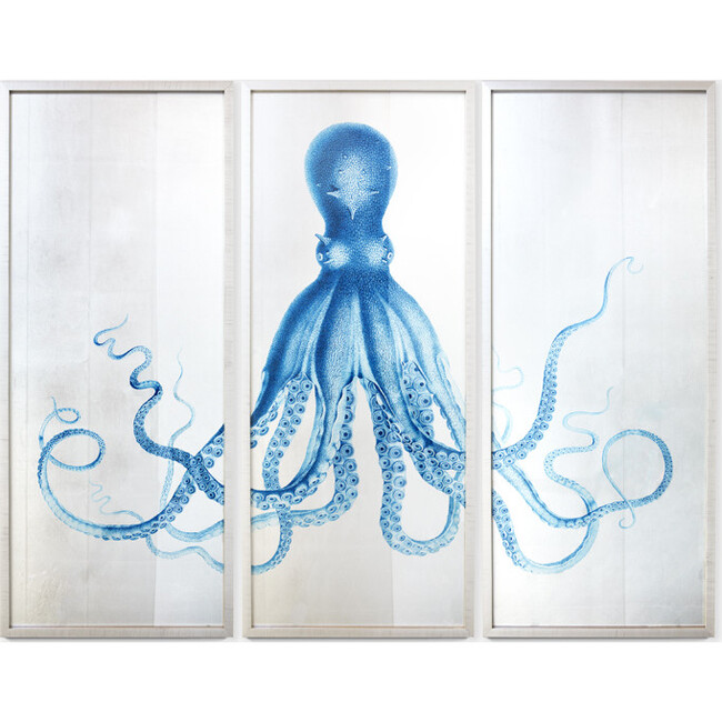 Pacific Octopus Framed Art, Silverleaf
