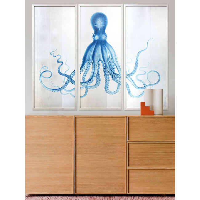 Pacific Octopus Framed Art, Silverleaf