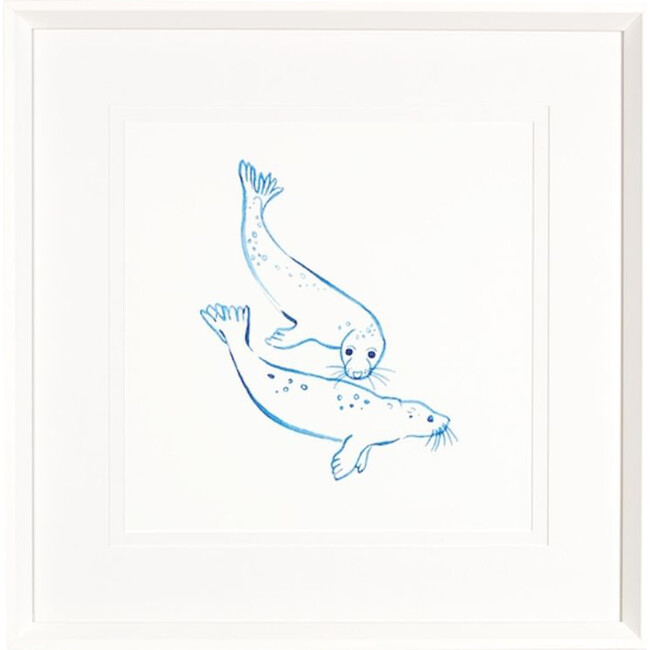 Malibu Seals Framed Art, Blue
