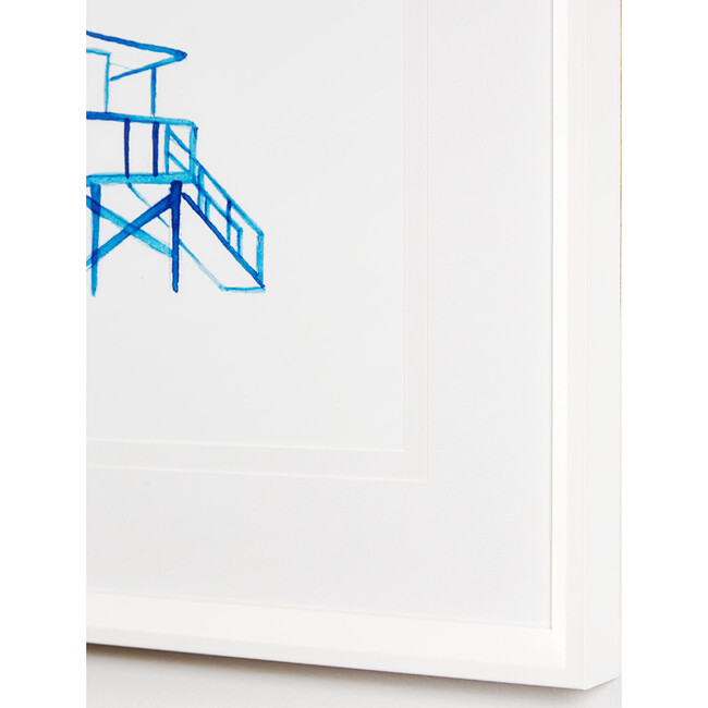 Malibu Lifeguard Stand Framed Art, Blue - Art - 3