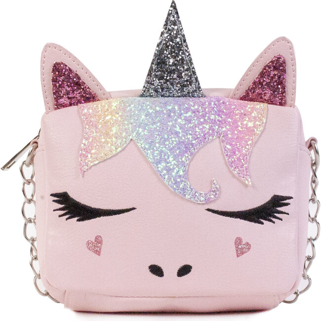 Sugar Glitter Unicorn Crossbody Bag, Pink - Bags - 1 - zoom