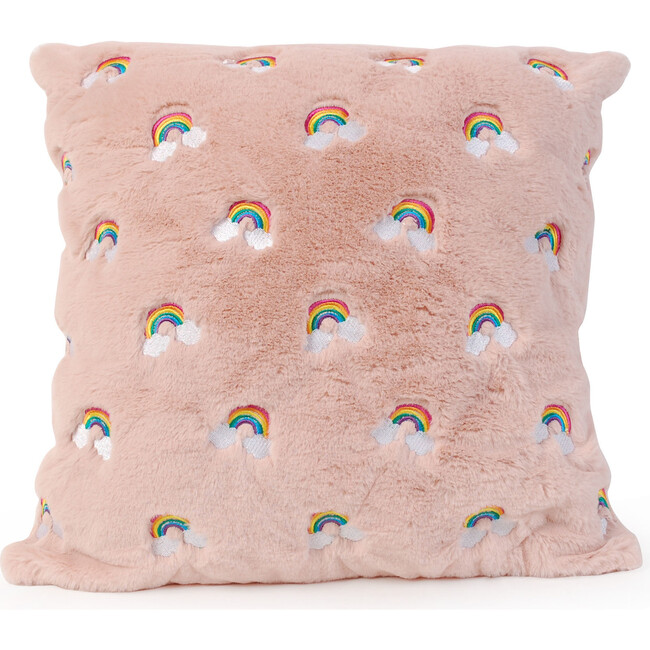 Rainbow Printed Pillow, Pink - Bags - 1
