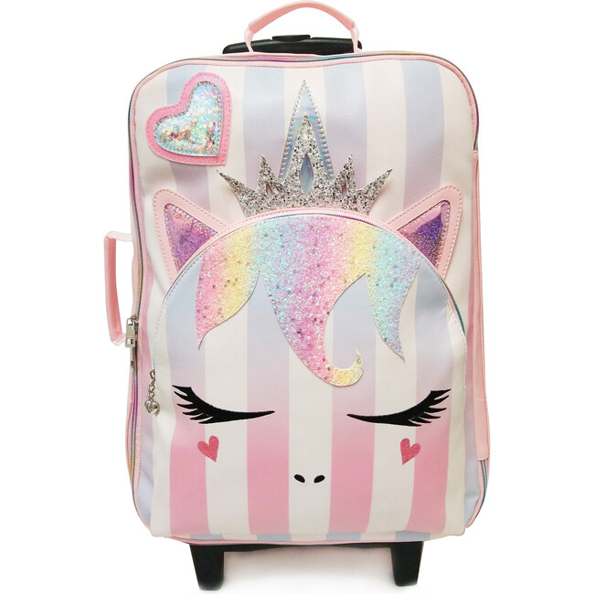 Queen Miss Gwen Unicorn Ombre Striped Luggage, Pink - Bags - 1