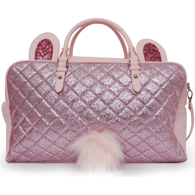 Glitter Bunnie Duffle Bag, Pink - Bags - 1