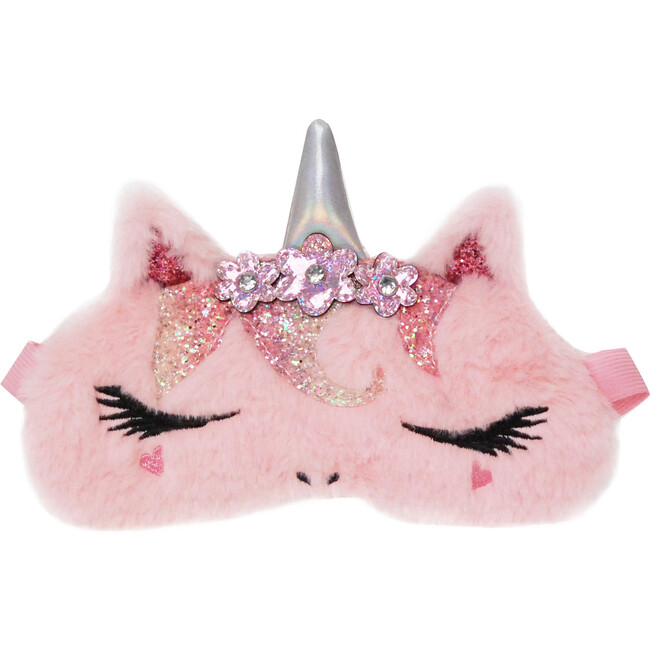 Flower Crown Plush Miss Gwen Unicorn Eyemask, Pink - Eye Masks - 1