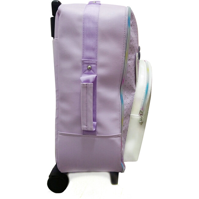 Flower Crown Miss Gwen Unicorn Perforated Luggage, Lavender - Bags - 5