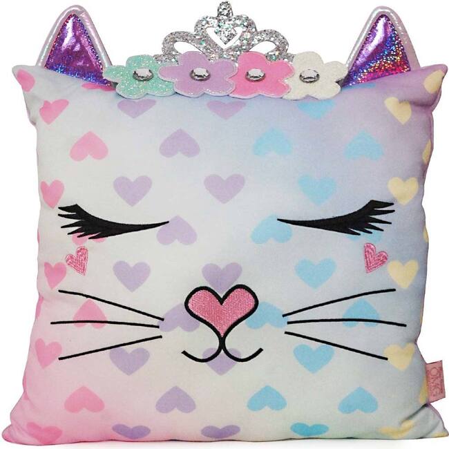 Miss Bella Flower Crown Ombre Heart Print Pillow, Lavender - Other Accessories - 1