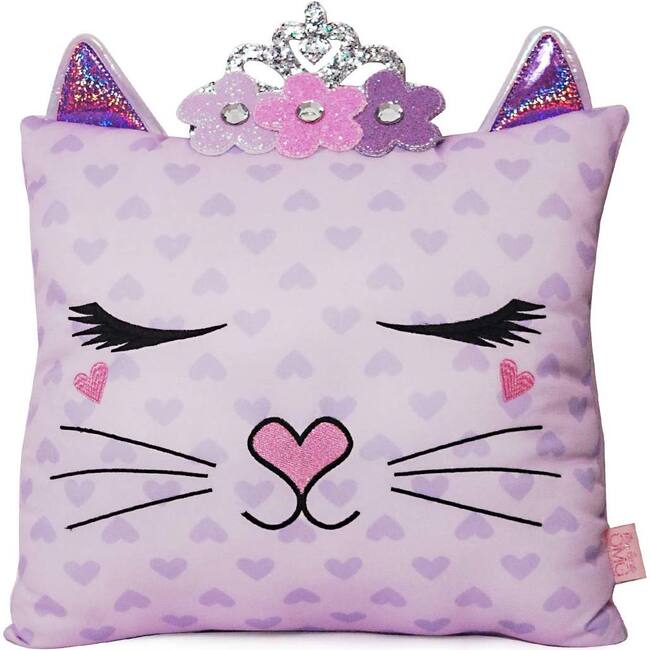 Miss Bella Flower Crown Heart Print Pillow, Lavender - Other Accessories - 1