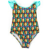 Ruffle Crisscross Swim, Green Pineapple - One Pieces - 1 - thumbnail