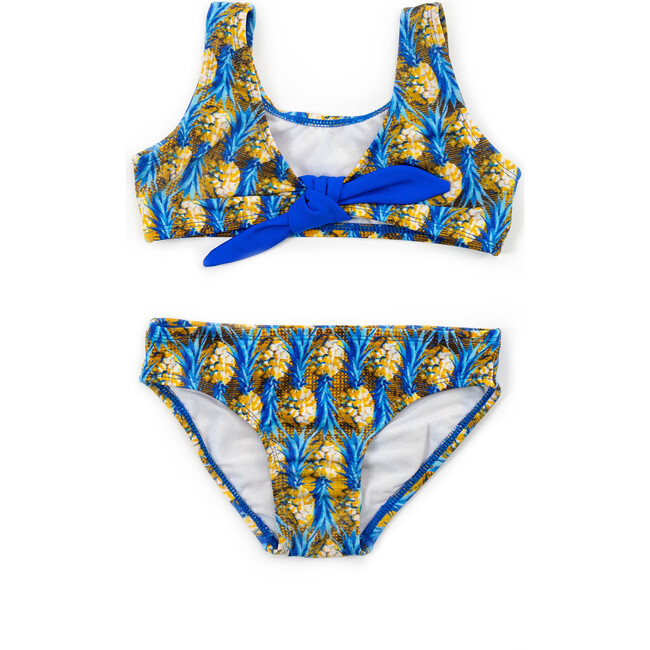 Tie Bikini, Blue Pineapple - Two Pieces - 1