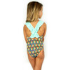Ruffle Crisscross Swim, Green Pineapple - One Pieces - 3