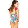 Ruffle Swim, Blue Hibiscus Red - One Pieces - 4