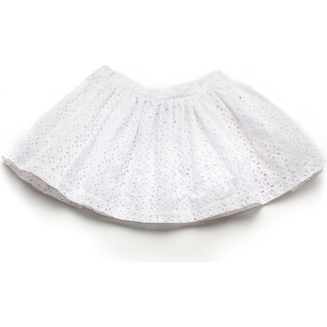 Ava Skirt, White Eyelet - Skirts - 1
