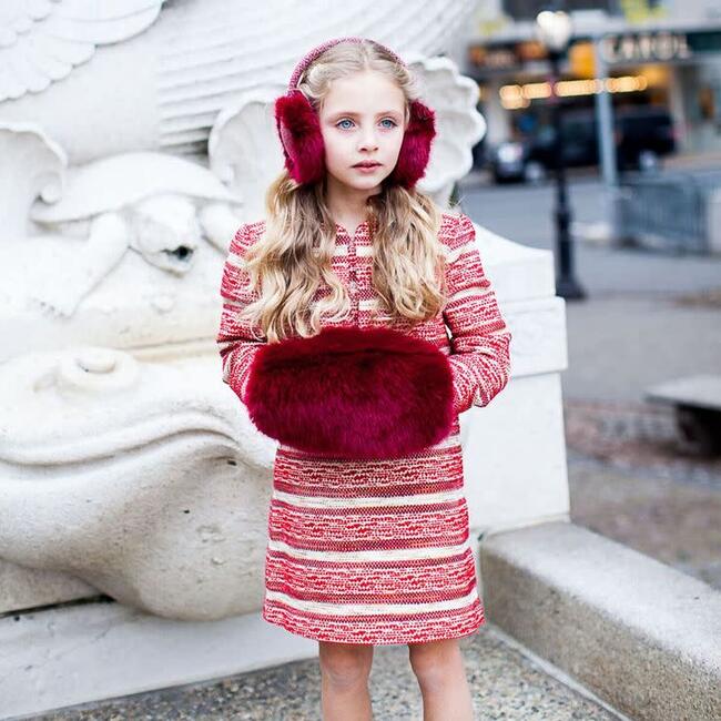 Eloise Tweed Dress, Red - Dresses - 2