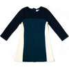Mimi Color Block Dress, Blue and Cream - Dresses - 1 - thumbnail