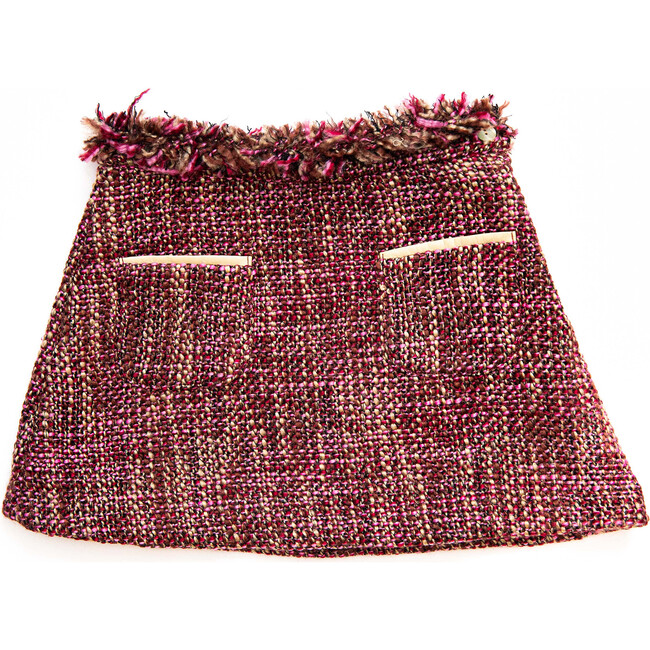 Tweed Coco Skirt, Pink and Gold - Skirts - 1
