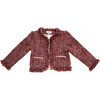 Tweed Coco Jacket, Pink and Gold - Jackets - 1 - thumbnail