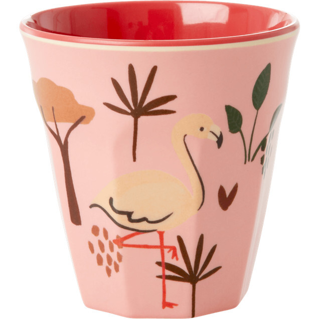 Set of 2 Small Melamine Kids Cups, Pink Jungle - Drinkware - 1