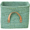 Raffia Square Basket, Mint - Storage - 1 - thumbnail