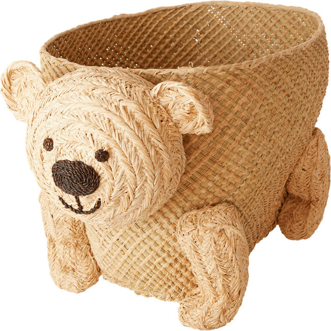 Bear Seagrass and Raffia Storage Basket, Natural - Storage - 1