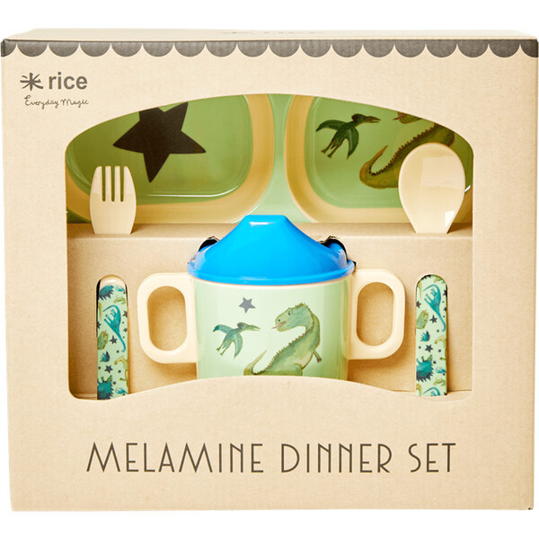 Rice Melamine Baby Dinner Set In Gift Box Nathalie Lété Cream - Lazy