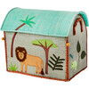 Set of 3 Raffia Storage Baskets, Blue/Green Jungle - Storage - 7
