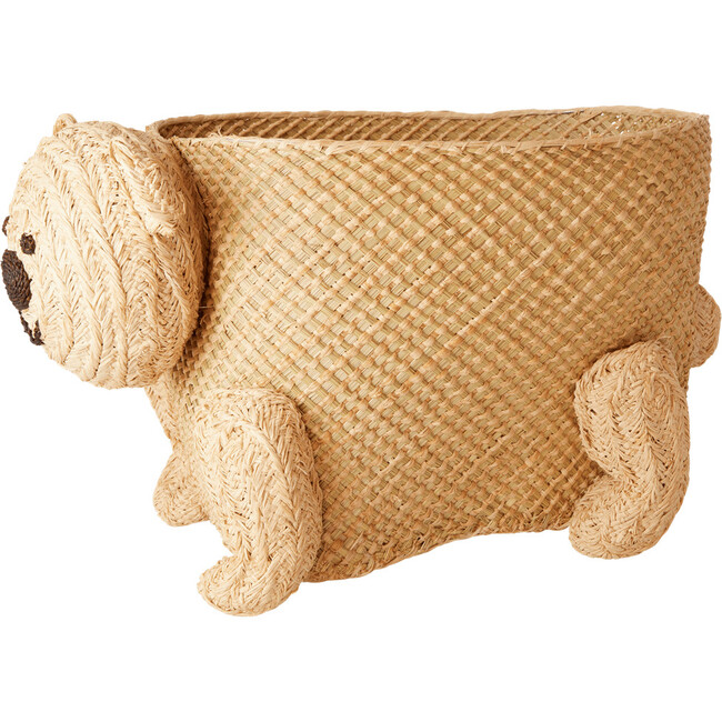 Bear Seagrass and Raffia Storage Basket, Natural - Storage - 3
