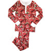 Red Kids Pajamas, Holly Jolly Jungle - Pajamas - 1 - thumbnail