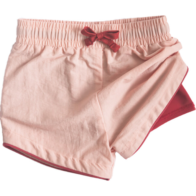 Cabana Short - Cole, Pink with Cranberry Liner Swim Short - Swim Trunks - 1