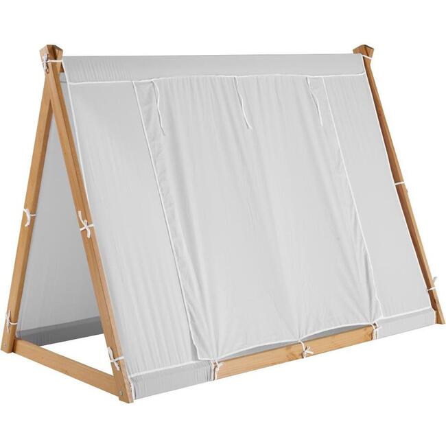 Play Tent Twin Bed, Natural Frame/Grey Tent P'kolino Beds