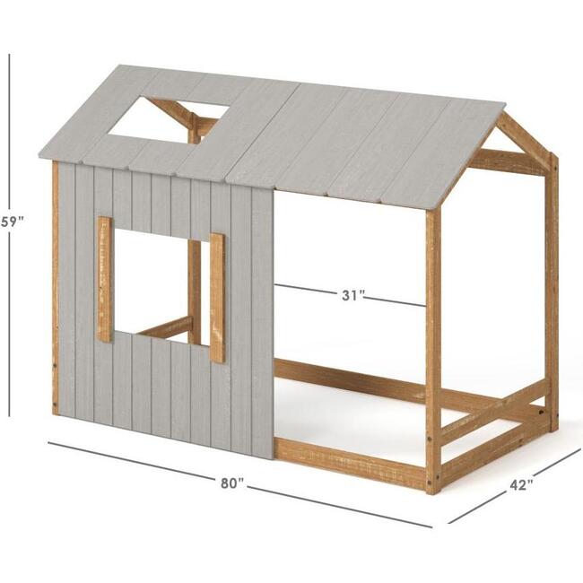 Twin House Bed, Grey/Natural - Beds - 5