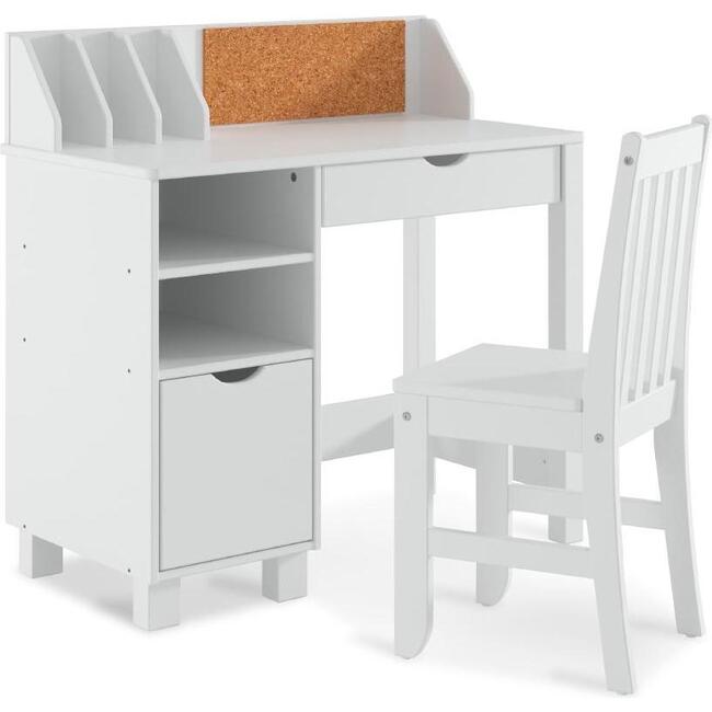 Kids Desk and Chair Set, White - Desks - 1