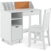 Kids Desk and Chair Set, White - Desks - 1 - thumbnail