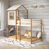 Tree House Twin Bunk Bed, White/Natural - Beds - 2